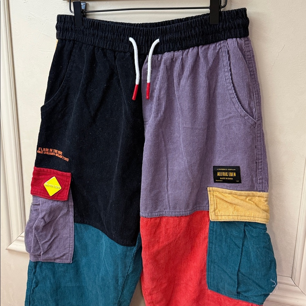 Aelfric Eden "Back to 90's" Patchwork Color Block Corduroy Pants - Picture 2 of 5